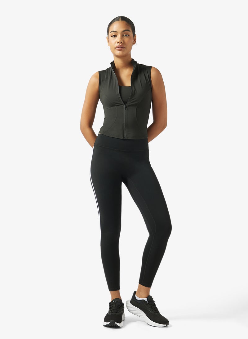 FRWD Seamless Body Contour Zip Up Sleeveles Top - Image 4