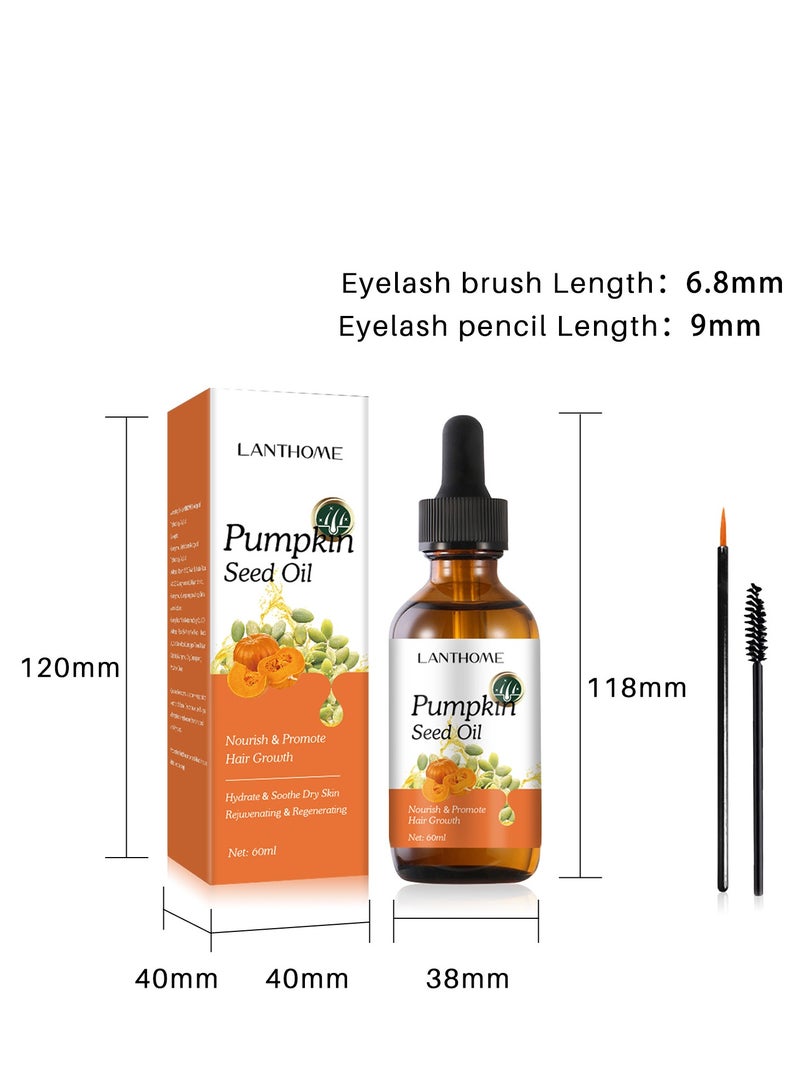 Lanthome Pumpkin Seed Oil,Eyelash Growth Liquid Fast Eyelashes Enhancer Lashes Eyebrows Lift,60ml  - Image 2