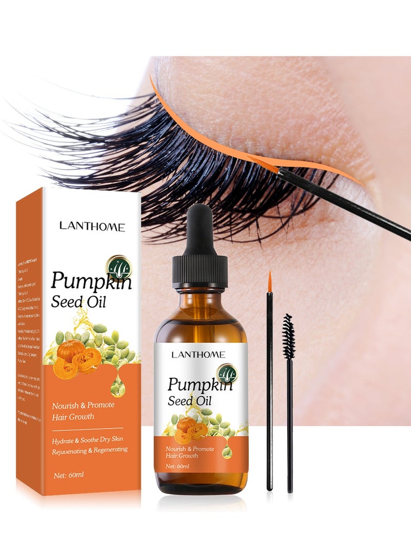 Lanthome Pumpkin Seed Oil,Eyelash Growth Liquid Fast Eyelashes Enhancer Lashes Eyebrows Lift,60ml  - Image 5