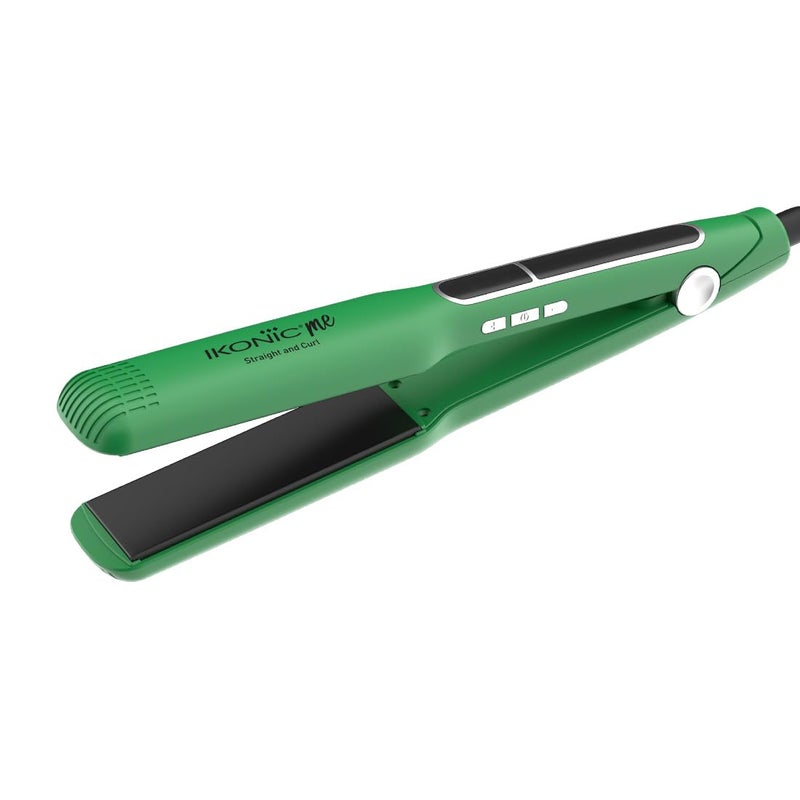 Ikonic 2 In 1 Straight And Curl Wide Hair Straightener - Green - Image 1