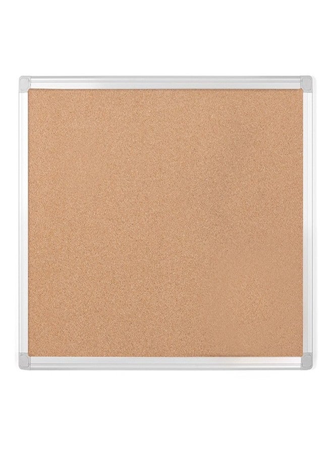 MasterVision Earth Cork Bulletin Board, 24" x 36", Pin Board with Aluminum Frame - Image 1