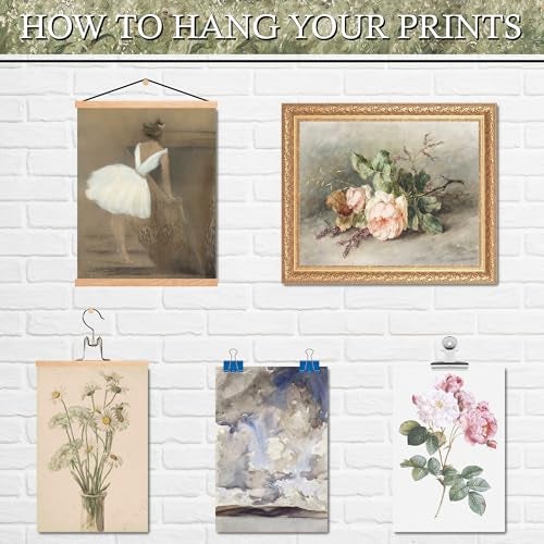 LANCHI95 Vintage French Decor - Floral Pictures, French Wall Art Posters, Pictures Wall Decor, Moody Gallery Wall Art Landscape Painting For Bedroom (12PCS-UNFRAMED) (Vintage 7) - Image 5