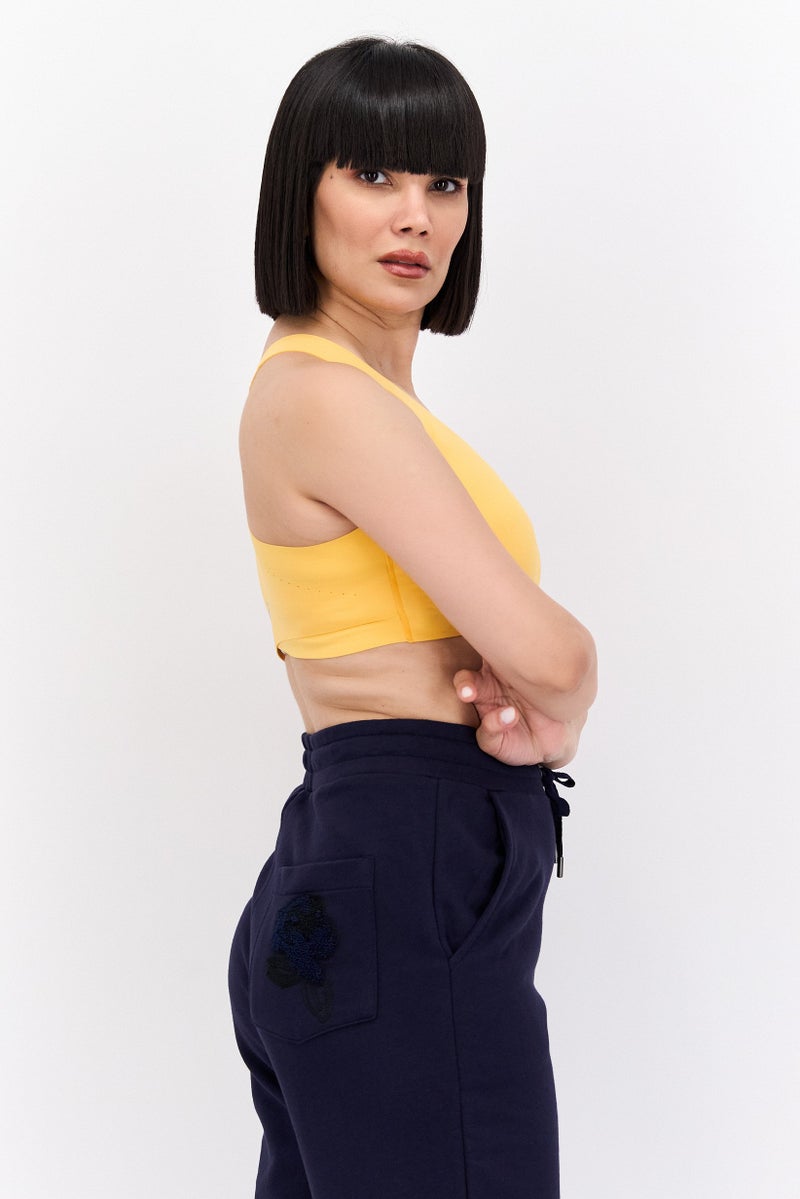 Brooks Women Sportswear Fit Lightly Padded Running Sports Bra, Yellow - Image 2