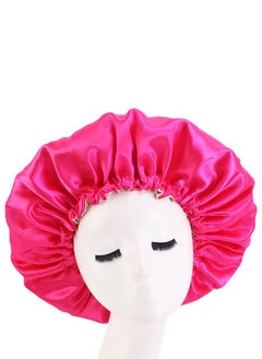 JoyousSto Women's Adjustable Reversible Satin Bonnet - Soft Double Sided Sleep Cap,hair bonnet protects Natural Hair, Hot pink  - Image 1
