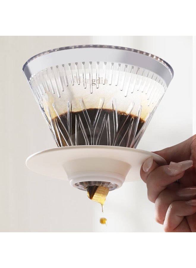 Mongdio Pour-over Coffee Dripper, V60 Filter Basket, Funnel Filter, V02 Filter Cup With White Base - Image 1