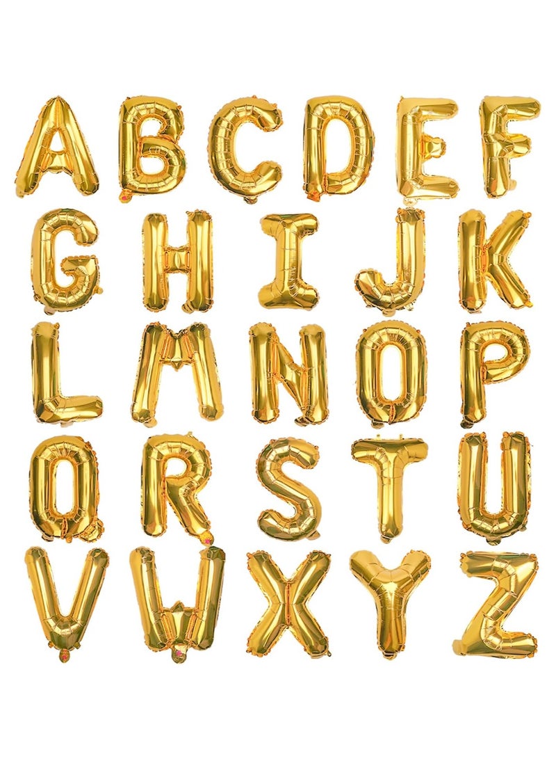 بالونات حروف ذهبية مفردة مقاس 40 بوصة، مجموعة من الحروف الأبجدية من الألف إلى الياء، لافتة عبارة شخصية DIY للاحتفال بعيد الميلاد والذكرى السنوية وحفلات التخرج والديكور - Image 1