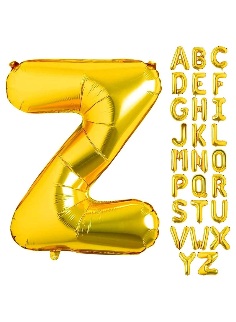 40 Inch Single Golden Letter Balloons Range A to Z Foil Alphabet Letter DIY Personalized Phrase Banner for Birthday Anniversary Celebration Graduation Party Supplies Decoration - Image 2