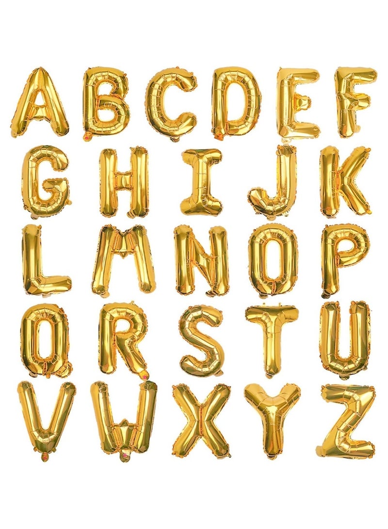 40 Inch Single Golden Letter Balloons Range A to Z Foil Alphabet Letter DIY Personalized Phrase Banner for Birthday Anniversary Celebration Graduation Party Supplies Decoration - Image 1