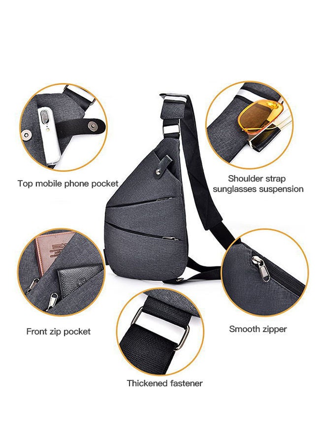 Casual Waistpack, Large Capacity Nylon Waterproof Black for Men's Adjustable Straps Premium Lightweight Waist Bag for Gym Fitness Workout Travel Work Commute