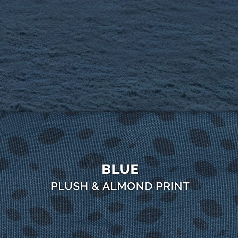 Furhaven Replacement Dog Bed Cover Plush & Almond Print L Shaped Chaise, Machine Washable - Blue Almonds, Medium - Image 4