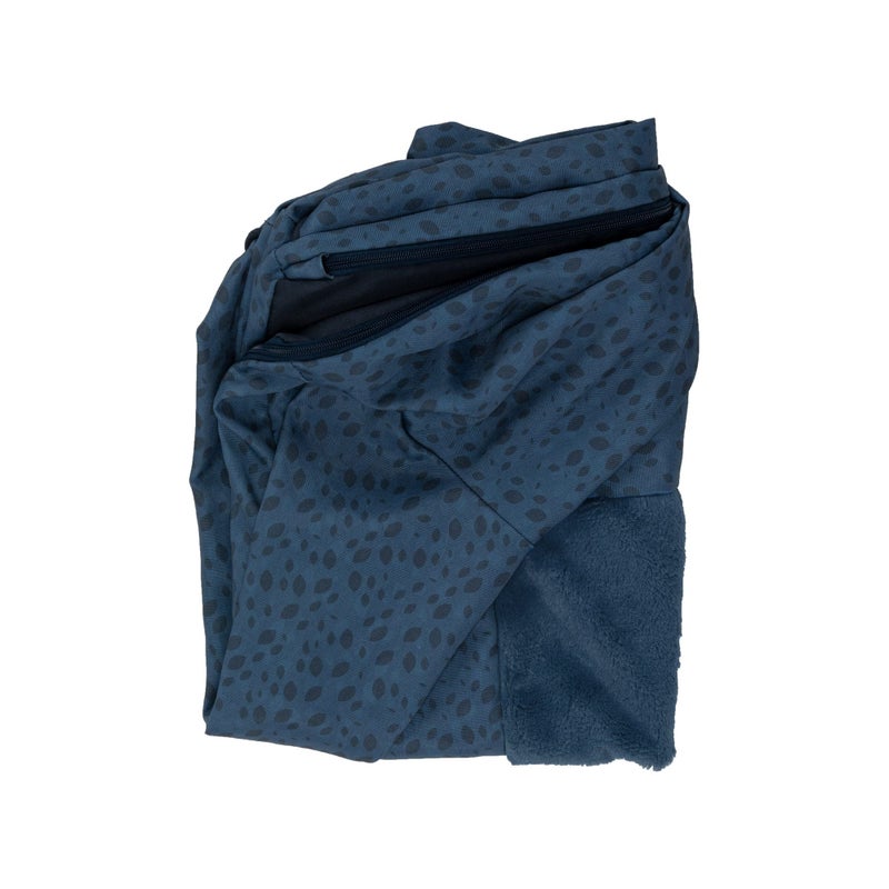 Furhaven Replacement Dog Bed Cover Plush & Almond Print L Shaped Chaise, Machine Washable - Blue Almonds, Medium - Image 1