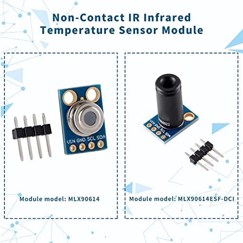 EC Buying MLX90614ESF-DCI Non-Contact Infrared Temperature Sensor Module High Precision Infrared Temperature Sensor Module Long Distance 50cm Serial Port IIC Suitable for Arduino/DIY (GY-906-DCI) - Image 5