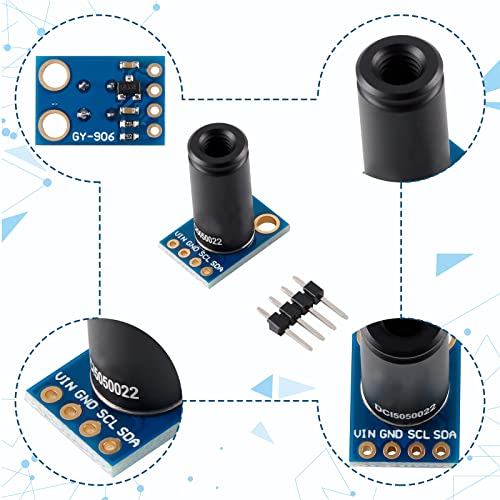 EC Buying MLX90614ESF-DCI Non-Contact Infrared Temperature Sensor Module High Precision Infrared Temperature Sensor Module Long Distance 50cm Serial Port IIC Suitable for Arduino/DIY (GY-906-DCI) - Image 3