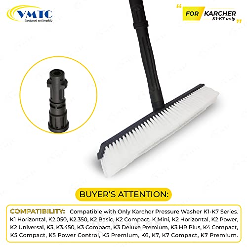 VMTC Power Scrubber Brush with 2 Extension Rods and Wheel Brush Kit High-Pressure Car Washer Accessories Compatible with Karchre K1–K7 Pressure Washers - Image 2
