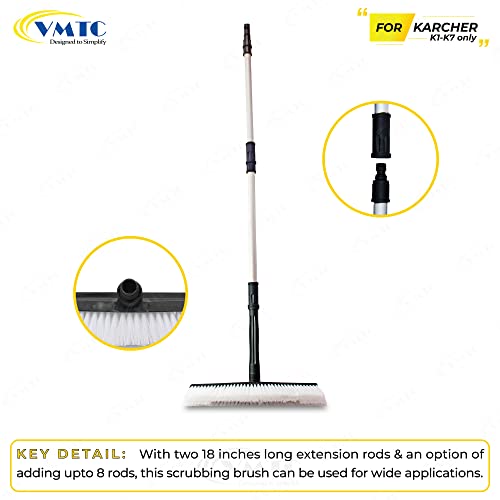 VMTC Power Scrubber Brush with 2 Extension Rods and Wheel Brush Kit High-Pressure Car Washer Accessories Compatible with Karchre K1–K7 Pressure Washers - Image 3