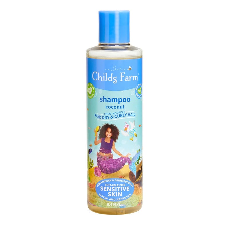 Childs Farm CocoNourish Shampoo contains natural corn and coconut cleansers to gently clean and nourish hair leaving curls defined 84 Fl Oz - Image 1