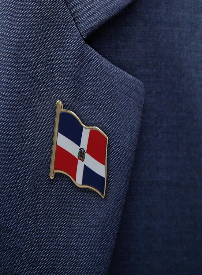 REAL SIC Premium Flag Lapel Pins (UK, France, Germany, India, China, Dominican Republic, Mexico) - Patriotic & Ceremonial Souvenir Button for Men and Women. Single & Bulk Packs (1 Pack, Dominican Republic) - Image 4