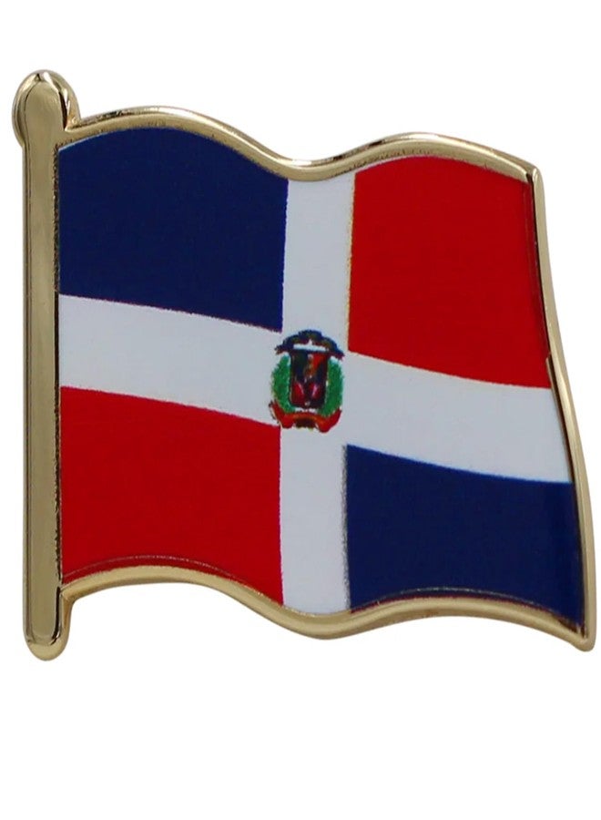 REAL SIC Premium Flag Lapel Pins (UK, France, Germany, India, China, Dominican Republic, Mexico) - Patriotic & Ceremonial Souvenir Button for Men and Women. Single & Bulk Packs (1 Pack, Dominican Republic) - Image 1
