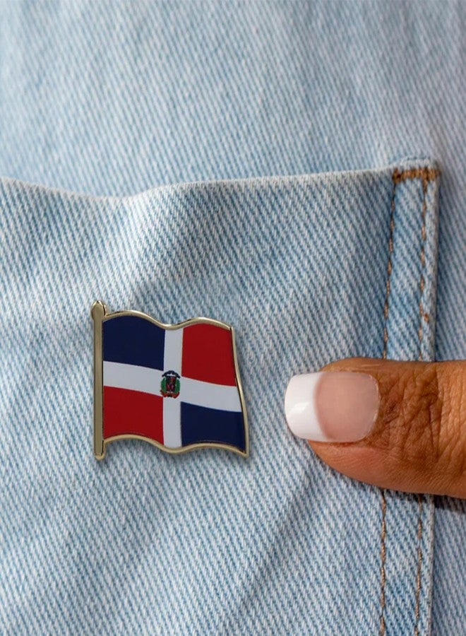 REAL SIC Premium Flag Lapel Pins (UK, France, Germany, India, China, Dominican Republic, Mexico) - Patriotic & Ceremonial Souvenir Button for Men and Women. Single & Bulk Packs (1 Pack, Dominican Republic) - Image 3