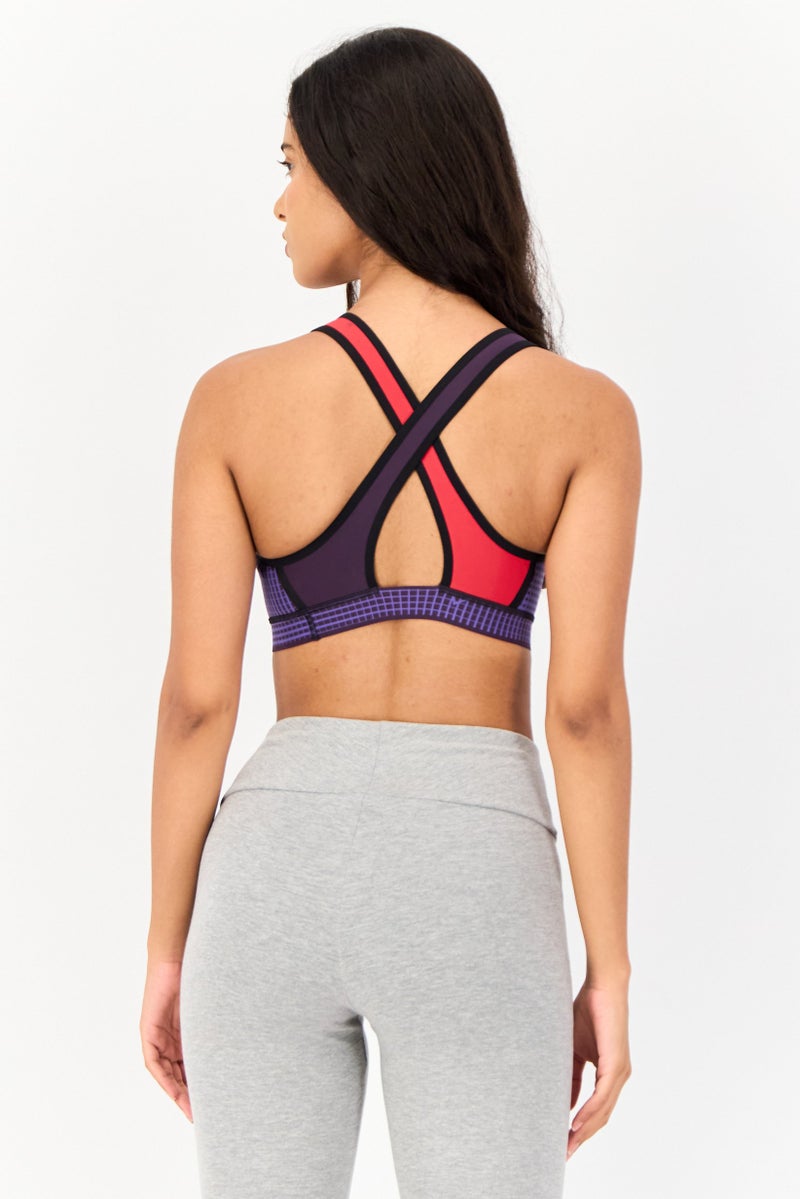 Reebok سوتيان رياضي غير مبطن بشعار العلامة التجارية للنساء، متعدد الألوان - Image 2