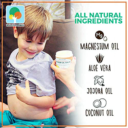 Raise Them Well Kids Calming Magnesium Balm – 4 fl oz | Natural Anxiety & Sleep Support Cream with Lavender, Coconut Oil & Jojoba | Soothing Magnesium Oil for Toddlers & Children - Image 5
