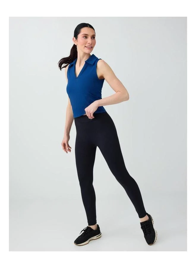 Jimmy Key Black Slim Fit High Waist Narrow Leg Basic Knit Leggings.