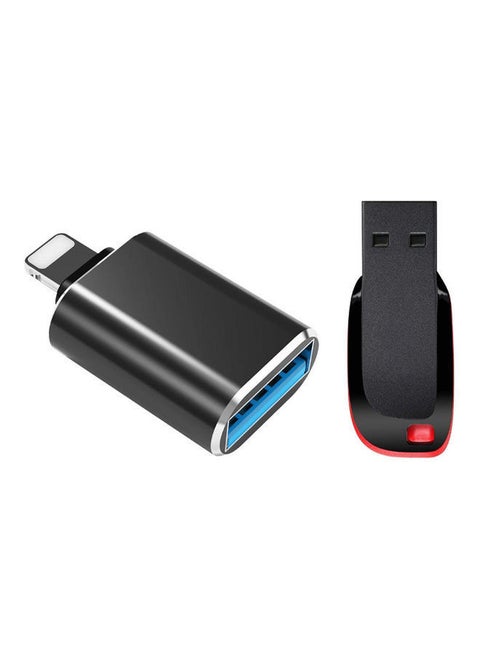 Adapter IPhone Link ,With USB Port , With Flash 16 GB Black