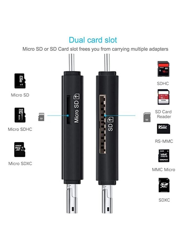 GO-DES - 3 In 1 Type-C Otg Extension High Speed Tf Memory Card Reader For Pc Computer Phone Black - Image 1