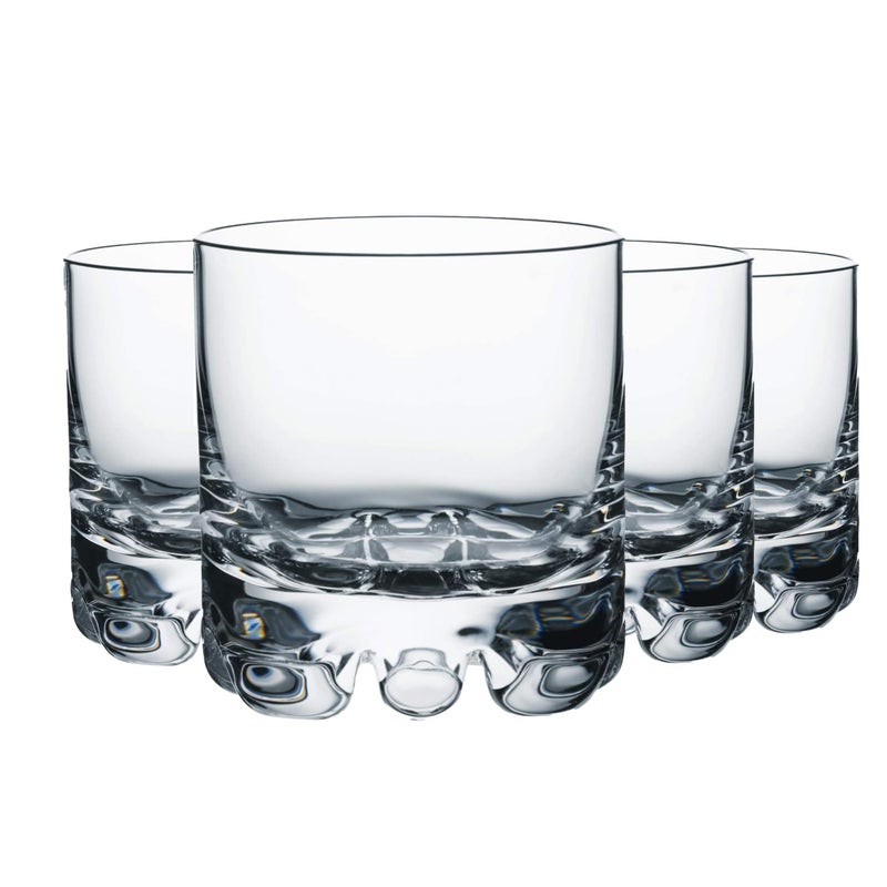 Orrefors Erik Double Old Fashioned Glasses Set of 4  12 Fl Oz Minimalistic Glasses with Heavy Base Glassware for Whiskey Bourbon Gin Serving Cocktails  Margaritas Dishwasher Safe