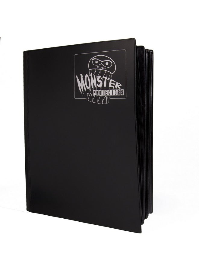 مونستر بروتكتورز مجلد بطاقات التداول Monster 9 Pocket XL - ألبوم أسود غير لامع، حماية ضد السرقة والسقوط مع جيوب جانبية مبطنة للتحميل، مزدوج الجوانب، يحمل 720 بطاقة، للرياضة والألعاب وموسيقى الكيبوب وهدايا الكريسماس  - Image 1