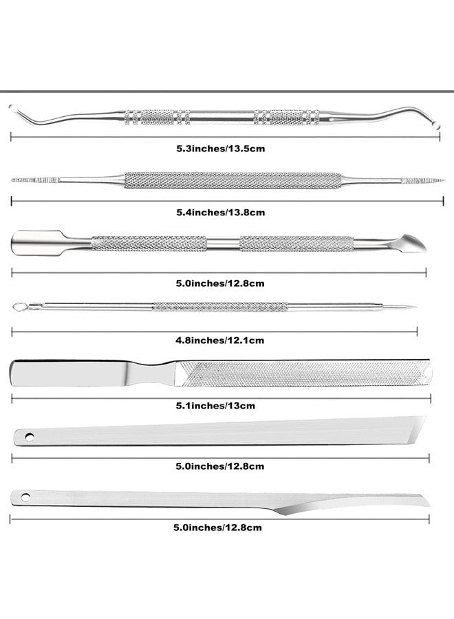 Generic 7-Pack Ingrown Toenail Tool, Toenail File And Lifters, Professional Surgical Stainless Steel Ingrown Toenail Tool- Safe Nail Cleaning Treatment Pedicure Tools Kit Under  - Image 2