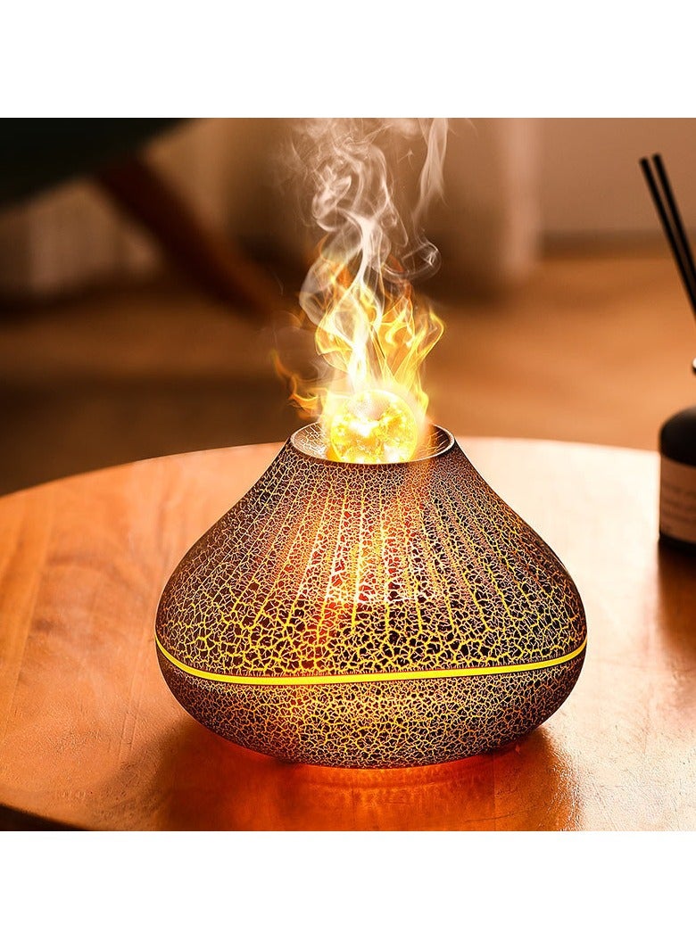 Humidifier and Air Purifier in One, Flame Oil Diffuser,Air Humidifier, Humidifier Oil Fragrance, USB Humidifier, Volcano Aromatherapy, 7 Color Night Light, Bedroom, Office, Auto-off  - Image 1