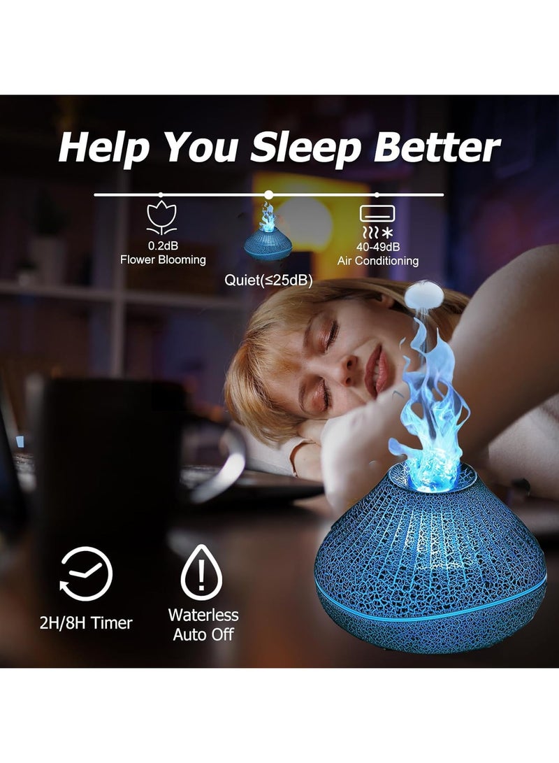 Humidifier and Air Purifier in One, Flame Oil Diffuser,Air Humidifier, Humidifier Oil Fragrance, USB Humidifier, Volcano Aromatherapy, 7 Color Night Light, Bedroom, Office, Auto-off  - Image 4