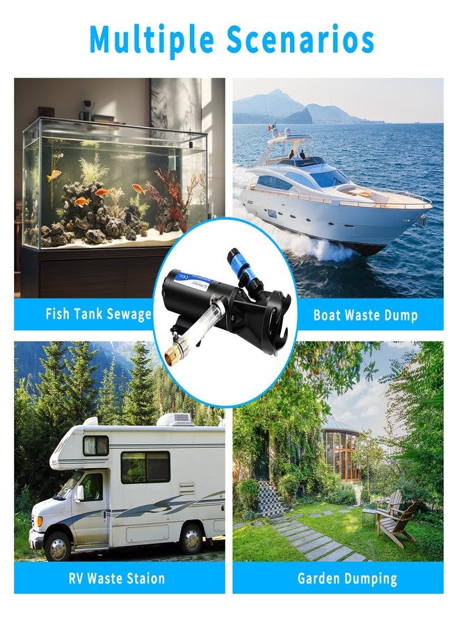 TDRFORCE 12v dc RV Macerator Pump Sewage Water Pump for RV Marine Boat Bilge Pump Portable RV Sewer Pump for Grey Black Water Tank 12GPM Self-Priming Campers Waste Dumping with Accessories Kit - Image 2