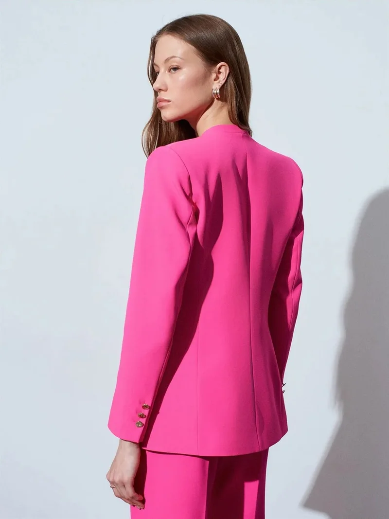 Dilvin Dilvin Women’s Slim Fit Crepe Blazer Jacket