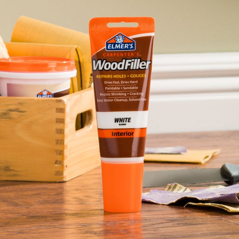 Elmer's E855 Carpenter's Wood Filler, 3.25-Ounce Tube, White - Image 2
