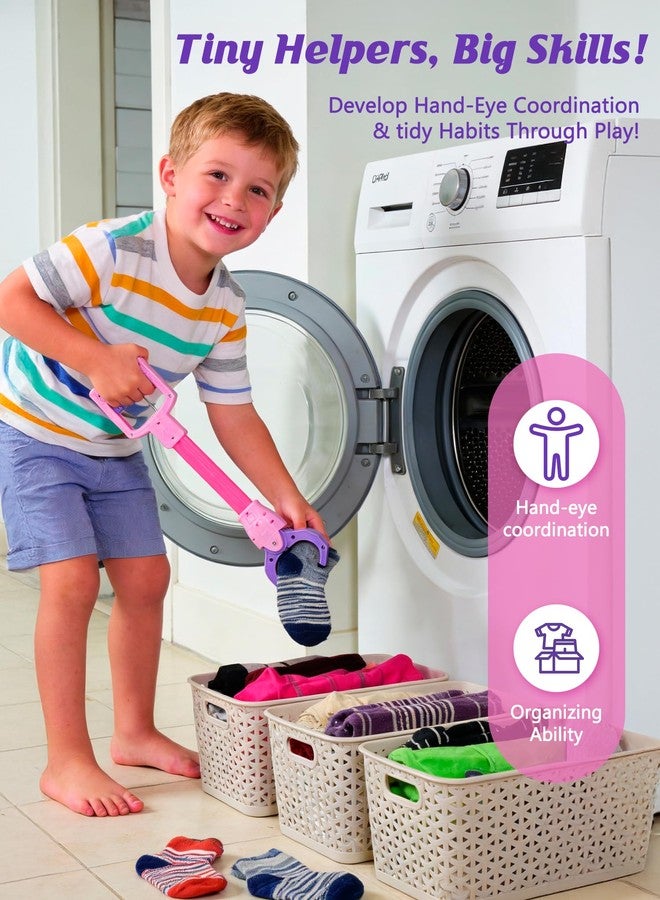 Duseu Claw Grabber Toy for Kids, Kids Robot Hand Pickup Tool, 15.7 Inch Pink Interactive Grabber Claw, Fun Mechanical Hand Toy for Children’s Play & Cleanup - Image 4