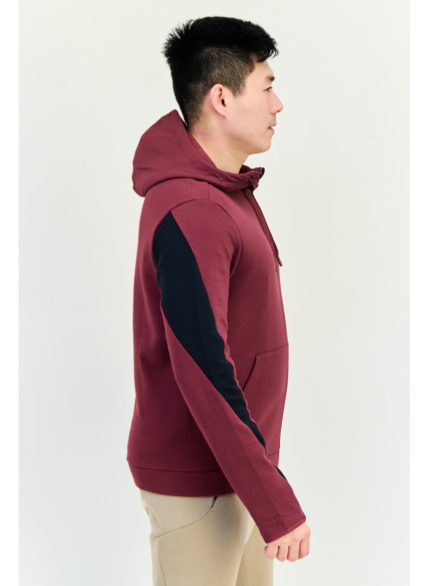 Reebok Men Sportswear Fit Brand Logo Long Sleeves Outdoor Hoodie, Maroon  - Image 4