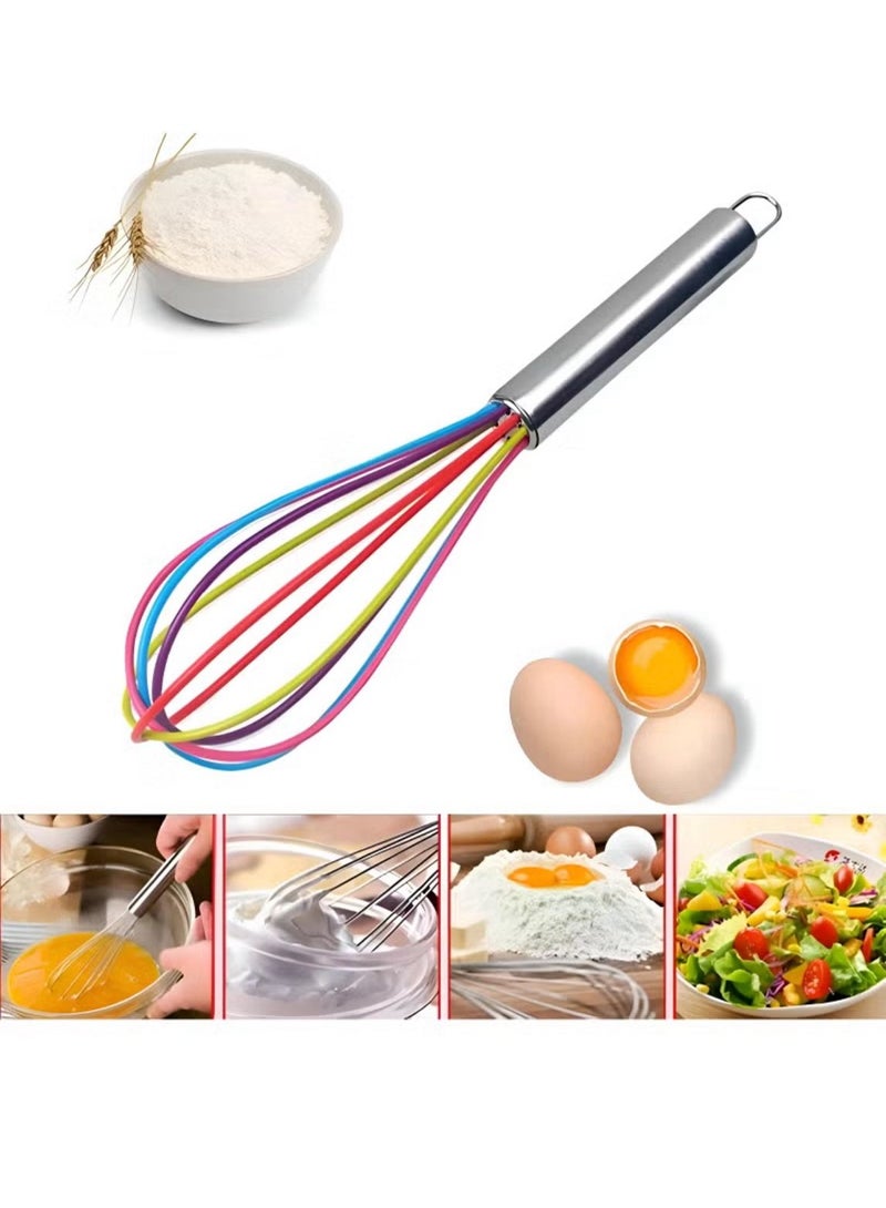 Stainless Steel Hand Whisk - Sauce Whisk for Bowls Perfect for Whipping Eggs, Cooking, Mixing Ingredients and Mixing Sauces Multicolor - Image 1