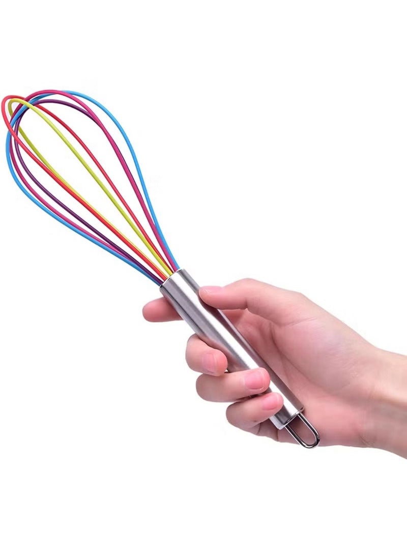 Stainless Steel Hand Whisk - Sauce Whisk for Bowls Perfect for Whipping Eggs, Cooking, Mixing Ingredients and Mixing Sauces Multicolor - Image 2