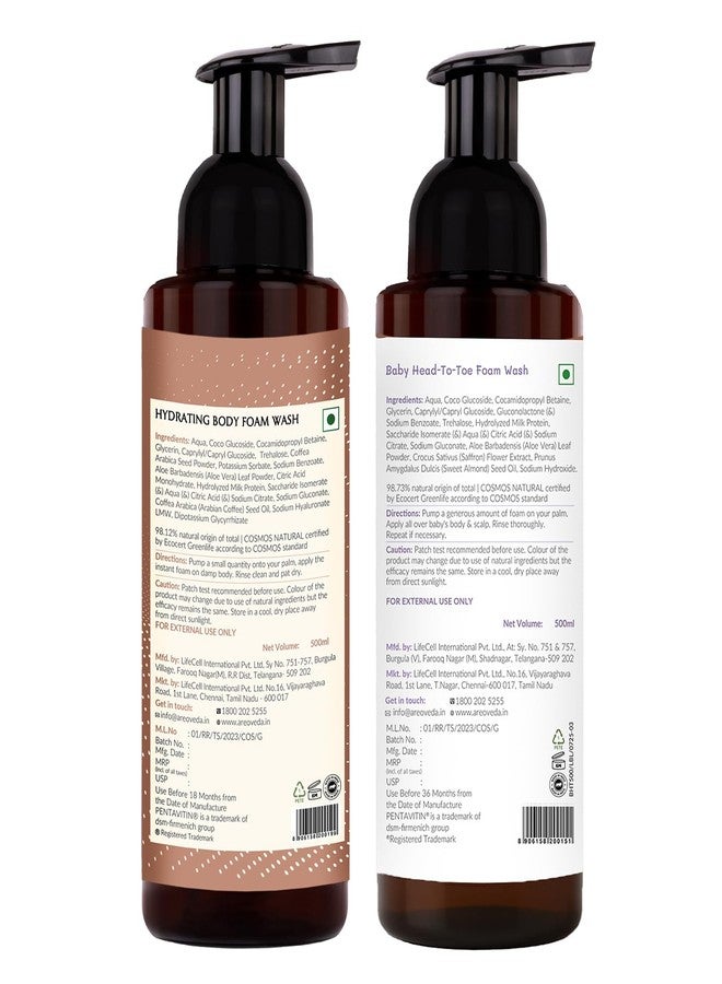 AreoVeda Mom & Baby Wash Combo With Pentavitin, Aloe Vera & Hyaluronic Acid | 24 Hrs Hydration I Soothes Skin, Reduces Irritation | PH Balanced | Cellularly Proven, Ecocert Certified & EWG Verified - Image 5