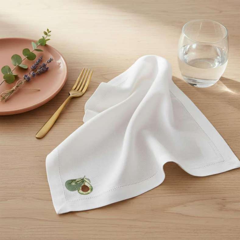 Pan Home Avocado Embroidered Napkin Set for Home - Image 1