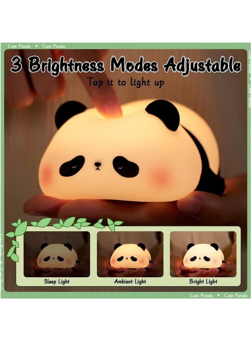 Children's Night Light – Cute Panda Lamp with 3 Light Modes, Dimmable, Timer, Touch Control, Silicone Night Lamp, USB Rechargeable, Ideal for Babies & Toddlers - Image 3