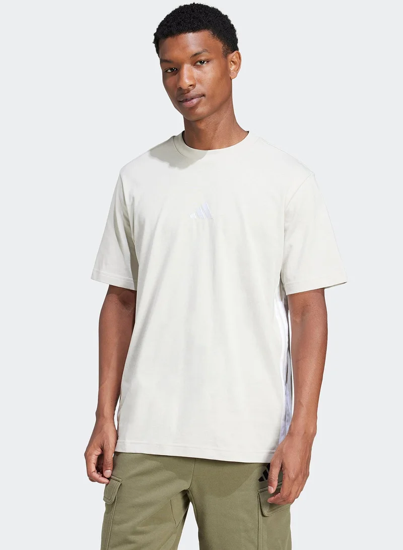 Adidas  Essential 3 Stripe T-Shirt for Men | Best Price UAE