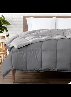 Home of linens Cotton - Reversible Heavy Comforter -2.8Kgs - Down Alternative Filling - (For Matress 100cm/120cm) - Size (180cm x 240cm) - Grey x Light Grey  - Image 1