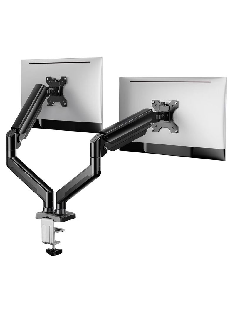 TIGER Dual Monitor Stand up to 32 Inches – Adjustable Dual Monitor Mount, Sturdy Steel VESA Monitor Mount with Max Load of 22lbs per Arm, Compatible with VESA 75x75/100x100mm – Ergonomic Desk Mount for Home & Office  - Image 1