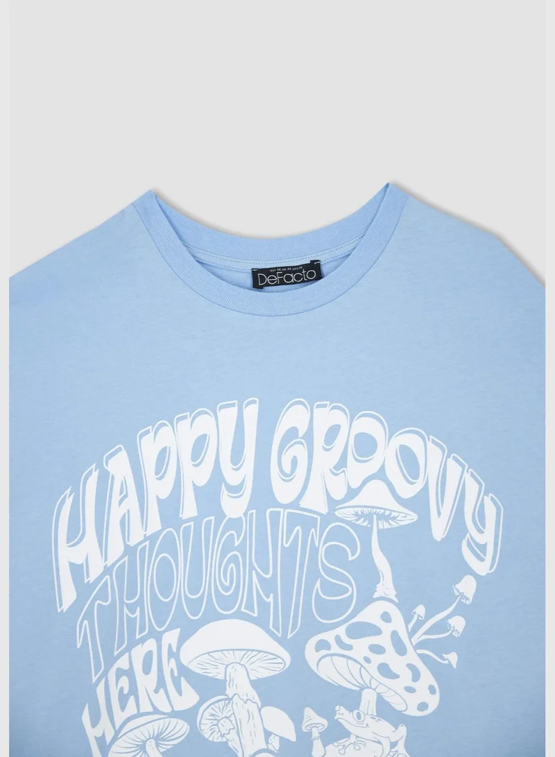 ديفاكتو Woman Oversize Fit Crew Neck Short Sleeve T-Shirt