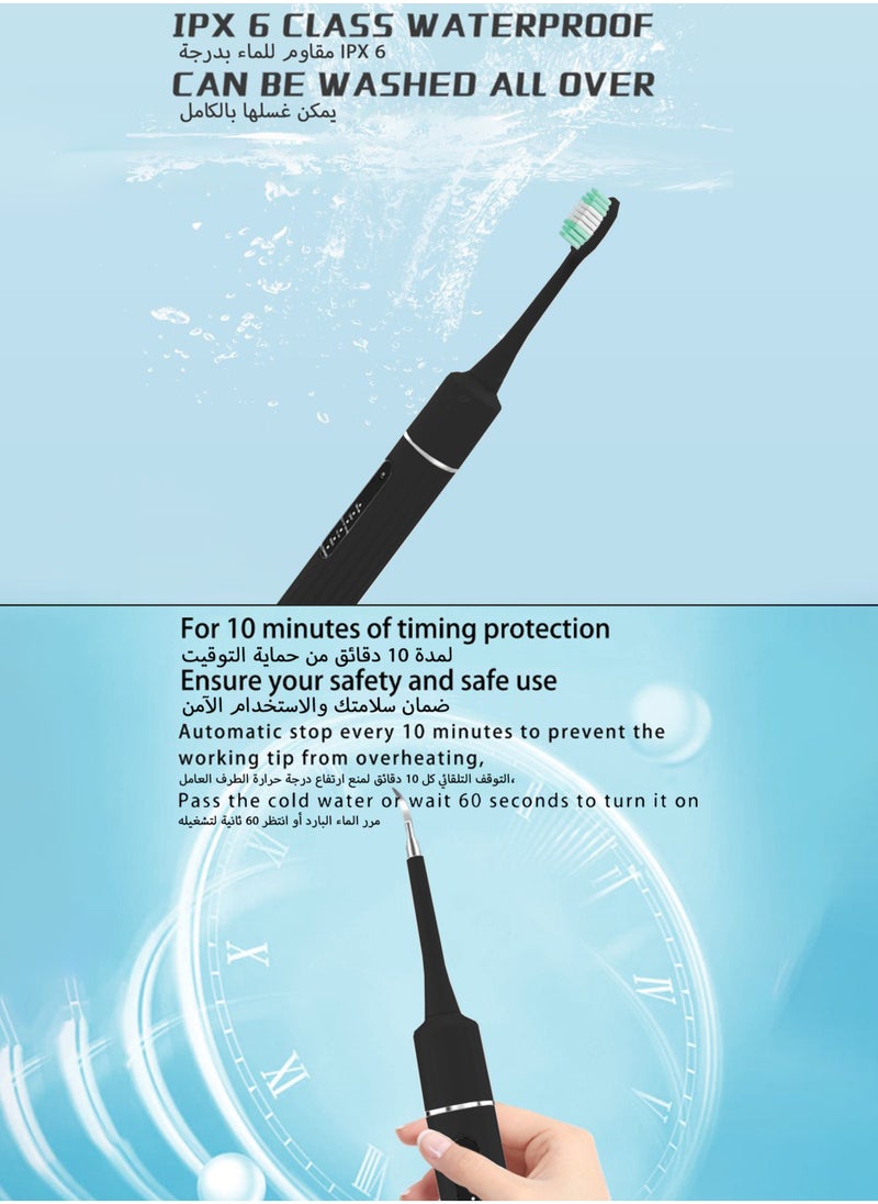 Generic 7-in-1 Ultra Whitening Electric Toothbrush & Teeth Cleaning Kit with Plaque, Tartar & Calculus Remover, 2 Brush Heads, 2 Stainless Steel Tips, 6 Adjustable Modes & Timer  - Image 3