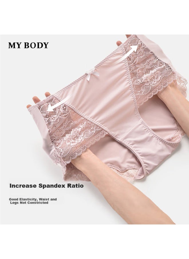 Mybody Women's Cotton Panties 4-pack, Cream + Peach + Light Blue + White - Image 1