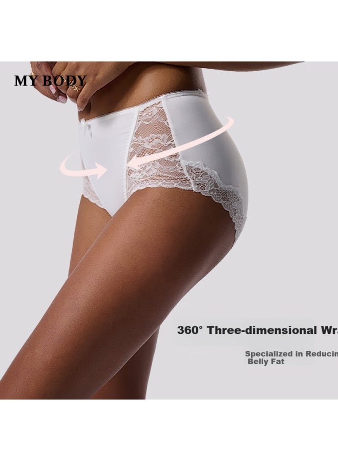 Mybody Women's Cotton Panties 4-pack, Cream + Peach + Light Blue + White - Image 2